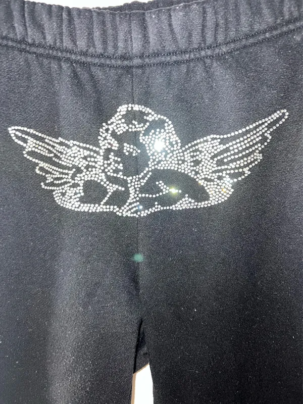 Edikted Angel Sweatpants Rhinestone Black Jogger - Image 2