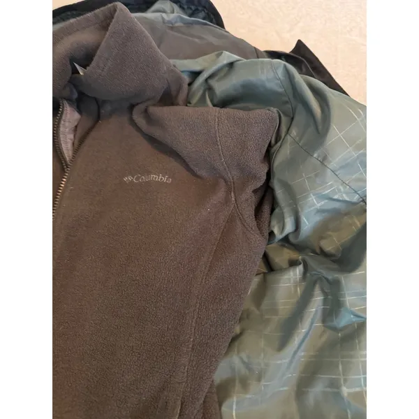 Columbia Interchange Hooded Jacket Womens Medium Black Grey‎ Neon Yellow Shell - Image 11