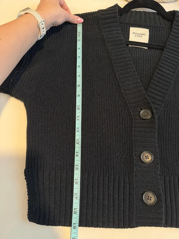 Abercrombie & Fitch Chenille Cardigan in Black, S - Image 6