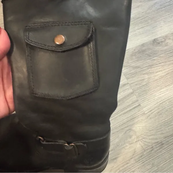 Timberland Charles St Darcy Size 7.5 Black Leather Side Pocket Riding Boots - Image 11