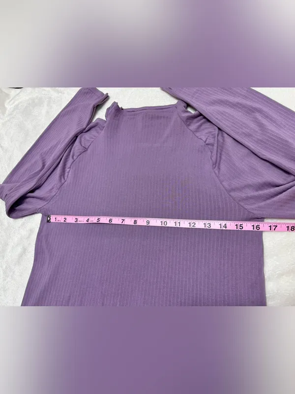 Anthropologie Indra Seamless Ribbed Mock Neck Cozy Long Sleeve Top Size XL - Image 8