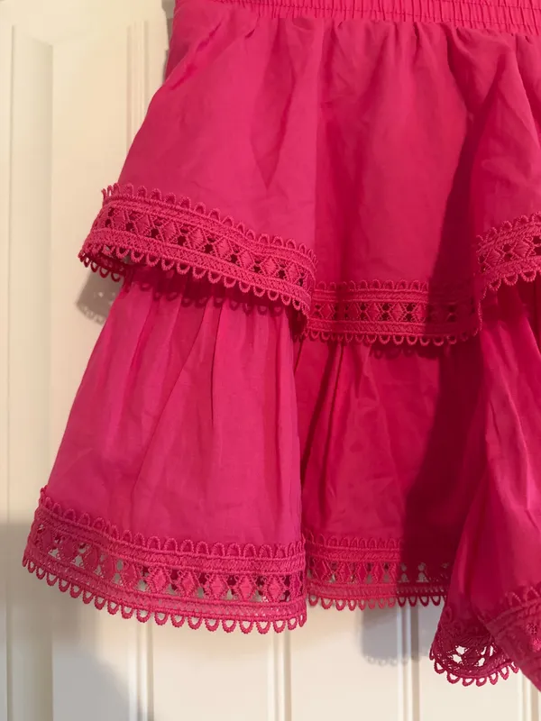 Francesca's Hot Pink Tiered Skort - Image 5