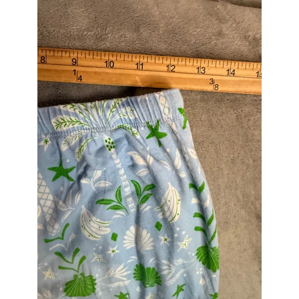 The Cat's Pajamas PJ Set Womens XS Blue Tropicana Palm Pima Cotton Lounge - Image 8