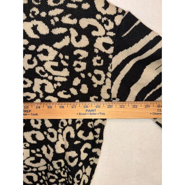 Rifle Jeanswear Mixed Animal Print Sweater Leopard Zebra‎ Khaki Black Small - Image 6