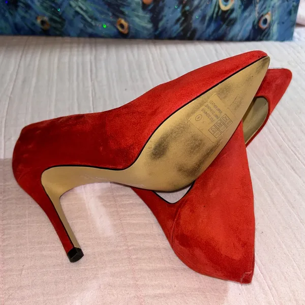 Saks Fifth Avenue Size 6 Burnt Orange Heels - Image 11