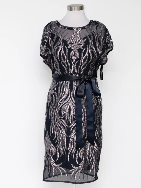 R&M Richards - Two-Tone‎ Sequin Sheath Cocktail Dress - Image 2