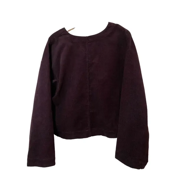 New Women's Madewell‎ Waffle-Knit Relaxed V-Neck Top Sz L - Image 9