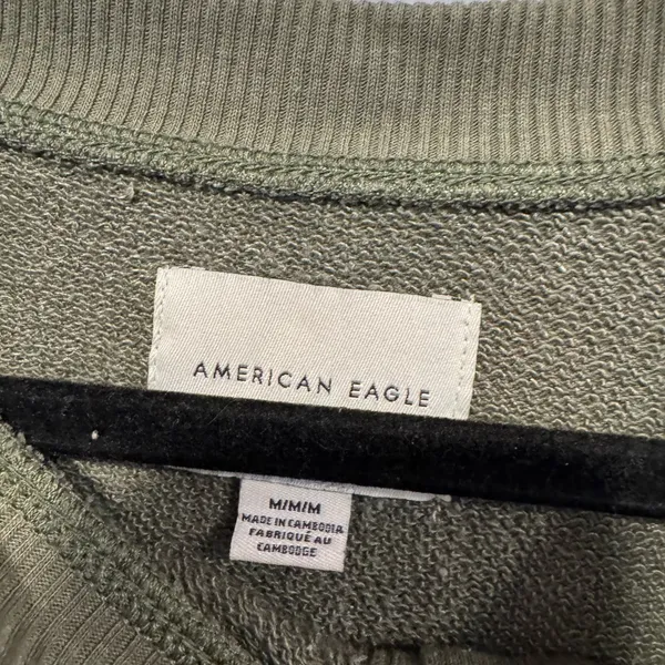 Olive‎ Green Women's Cropped Henley Top - Image 3