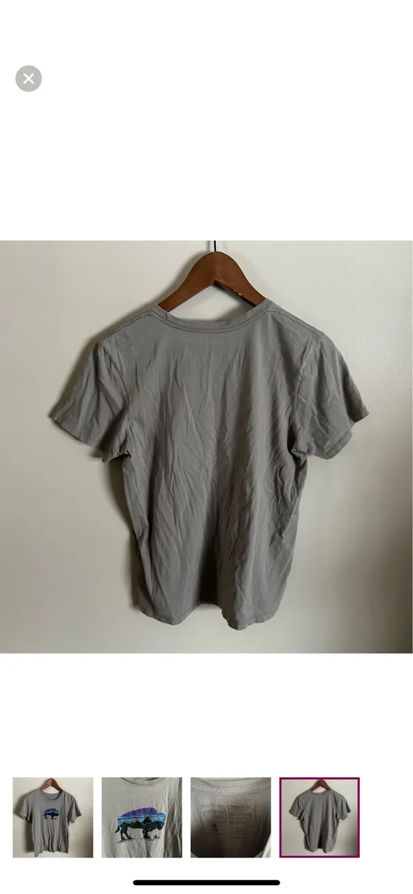 Patagonia | Buffalo 100% organic cotton regular fit gray graphic tee - Image 4