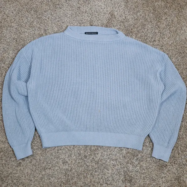 Brandy Melville Light Blue Ribbed‎ Knit Cropped Sweater - Image 7