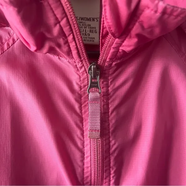 L.L. Bean Pink Lightweight Windbreaker Jacket Size Large - Image 3