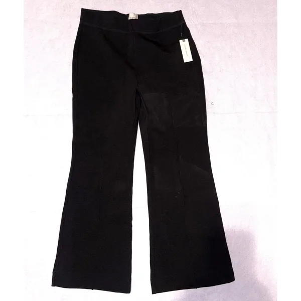 Maeve‎ Anthropologie the Margot Cropped Flare Pants Black Elastic Waist Size S - Image 4