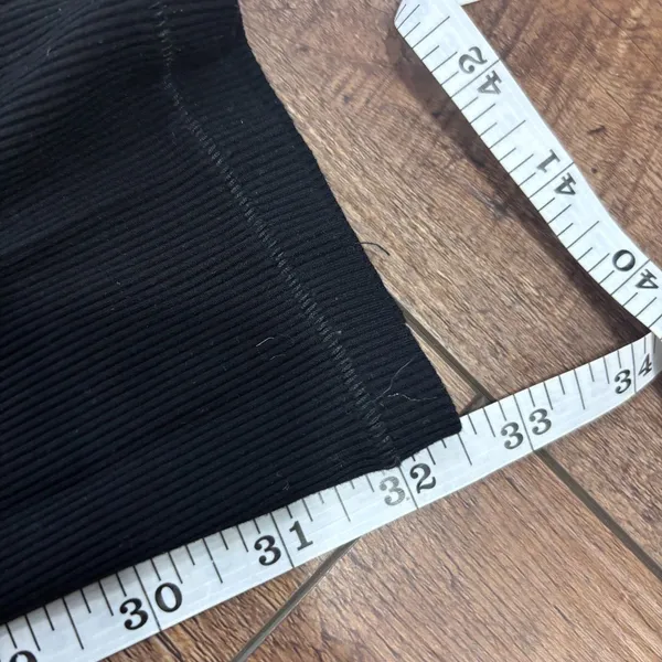 Skims Black Ribbed Modal Spandex Foldover Maternity Pants Wide Leg Size Large - Image 7