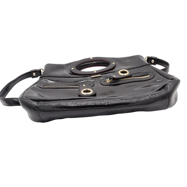 Kate Spade Handbag Womens Large Patent Leather Black Cutout Handle Excellent - Image 9