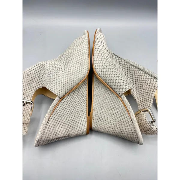Nine West Gorana 9 Wedge Ankle Strap Sandal Gray Snake Print Open‎ Toe Slingback - Image 6