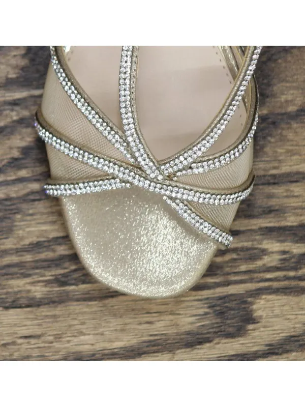 NWT Nina Rhinestone Slingback Block Heel Sandals Taupe Champagne Brown 6.5M - Image 10