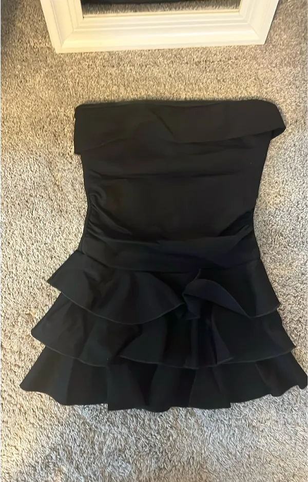 Windsor Ruffle It Up Black Mini Dress - Image 2