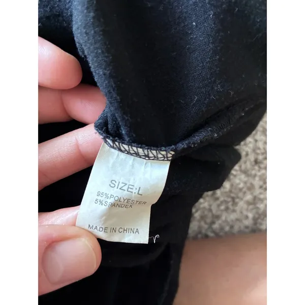 Black Wide Leg Sleeveless Jumpsuit Adjustable Spaghetti Straps Size L - Image 3
