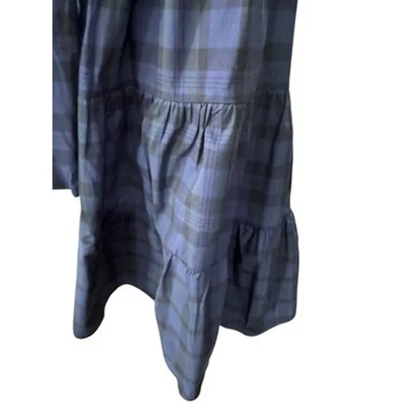 Sail To Sable Blackwatch Plaid Tunic Flare Dress Green Navy Tartan Womens Medium - Image 7