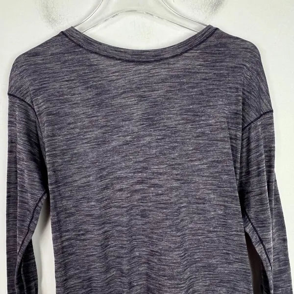 Lululemon Laced With Intent Long Sleeve Heathered Black Grape Size 2 EUC L2152 - Image 4