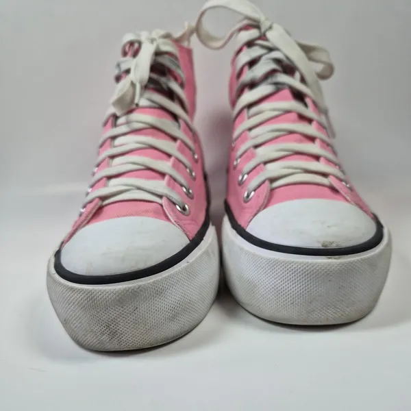 High Top Pink Women Shoes Size 7 Pink Girly College Thrashed - Image 4