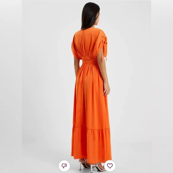 French Connection Audrey satin maxi dress orange 6 new nwt wedding guest - Image 2