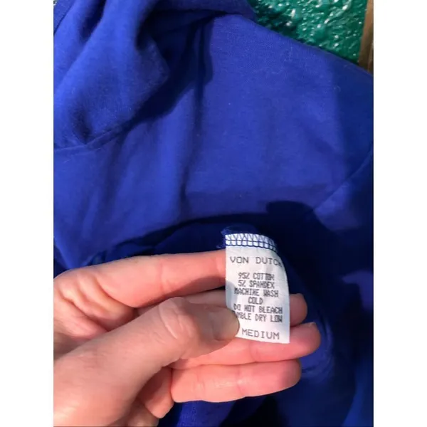 New Von Dutch Neon Blue Signature Full Zip Hoodie Size Med Y2K - Image 4
