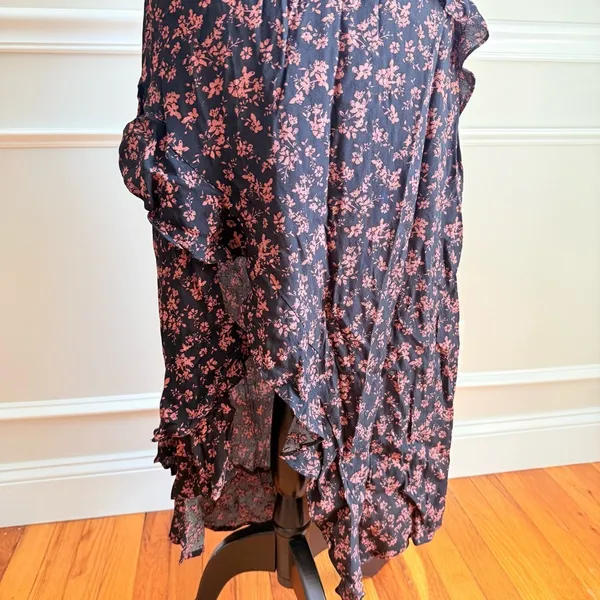 ✨ NWT HONEY PUNCH Prairie Serenade Black Floral Dress MIDI size‎ Small - Image 5