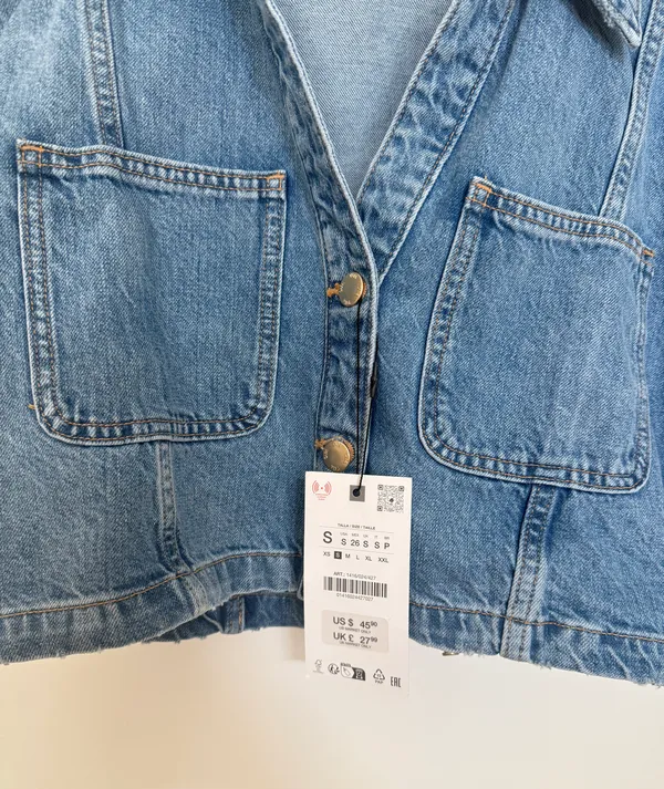 denim cropped T-Shirt - Image 3