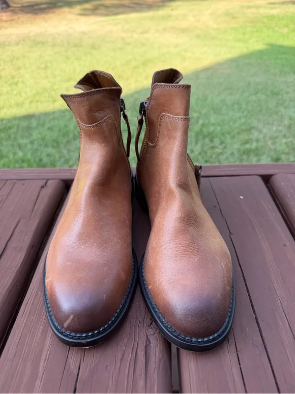 Franco Sarto Halford Brown Leather Ankle Boots Size 5.5 MSRP $160 - Image 2