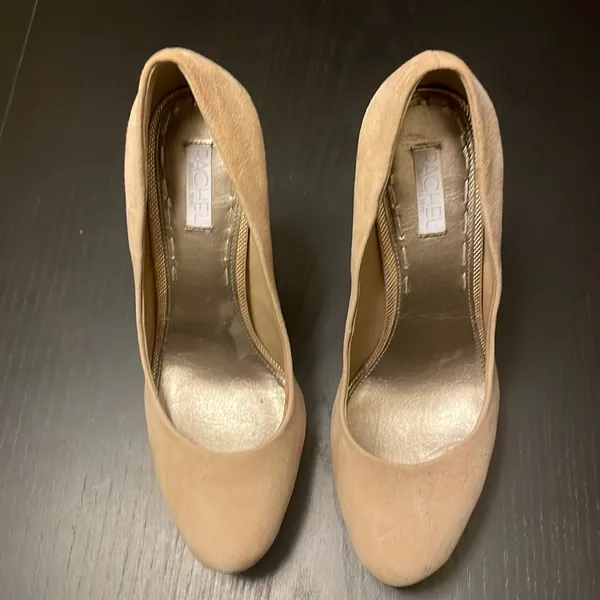 Rachel Roy Suede Platform Heels - Women 8 - Tan - Image 2