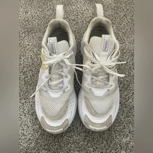 Puma Sneaker Shoe Rise Glow White Reflective Iridescent Women’s Size 8 Retro - Image 2