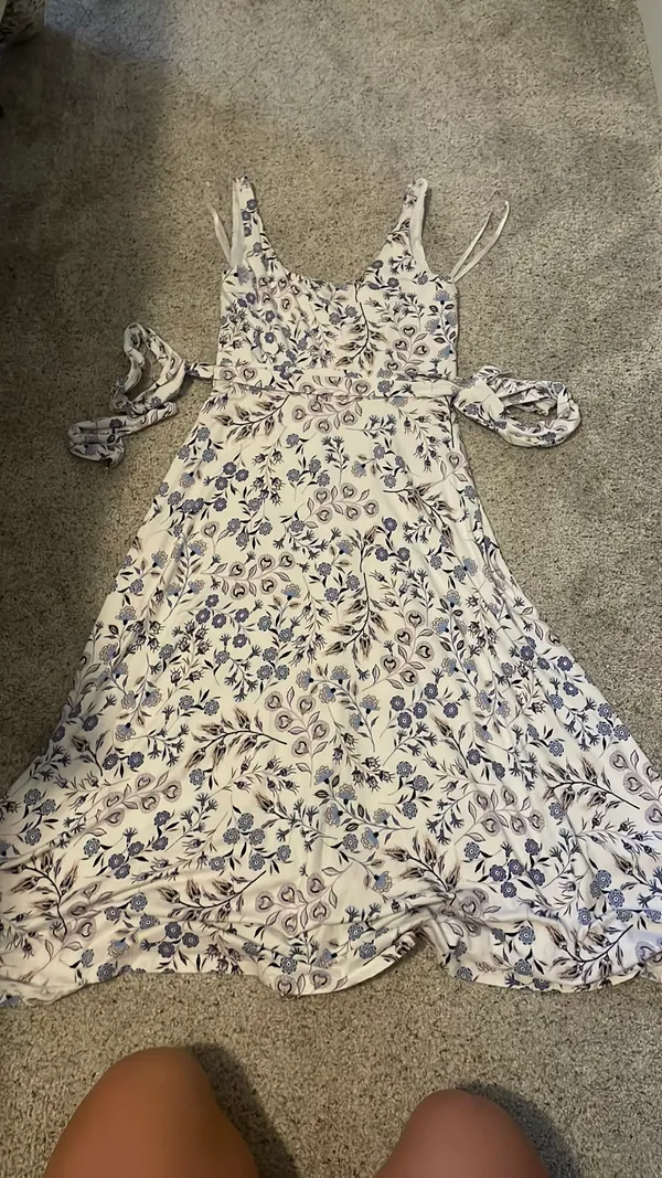 Loft White and floral dress - Image 2