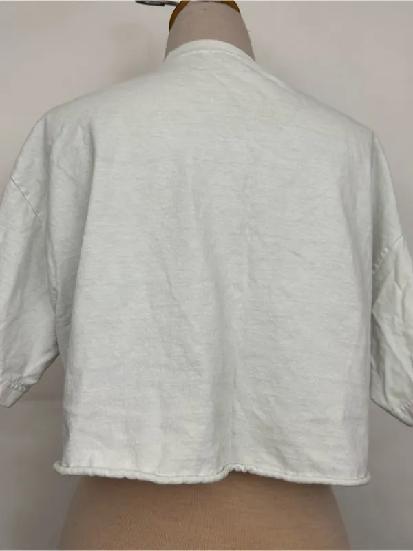 Brandy Melville John Galt Malibu California Graphic Crop Tee - White OS - Image 4