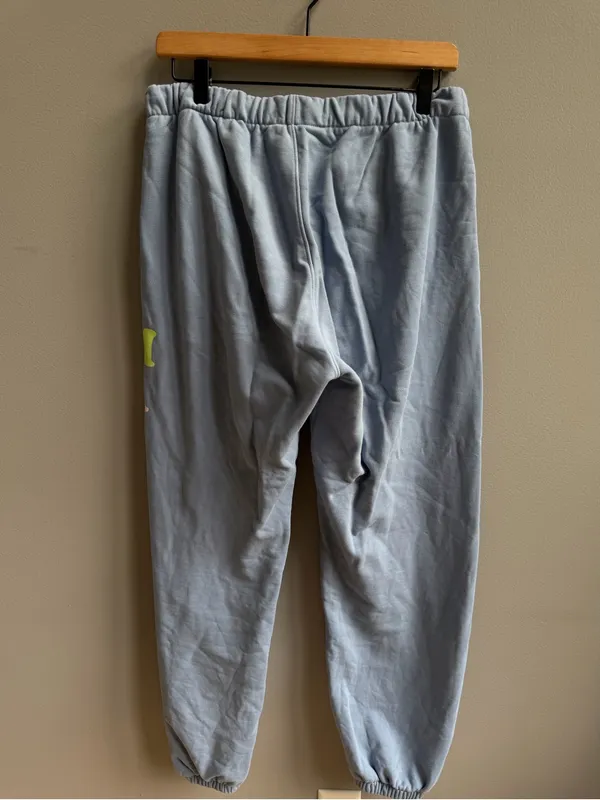 Madhappy Pastels French Terry Cotton Sweatpants Joggers High Rise Frost Blue L - Image 7