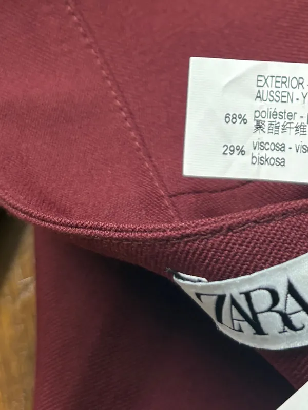 Zara Burgundy Midi Skirt Size Medium - Image 7