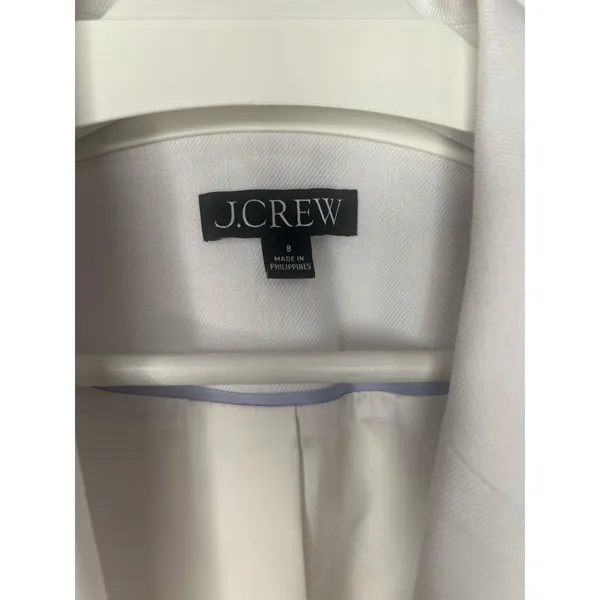 J.Crew White Linen Blazer - Preppy Coastal Grandmother Style Size 8 - Image 4