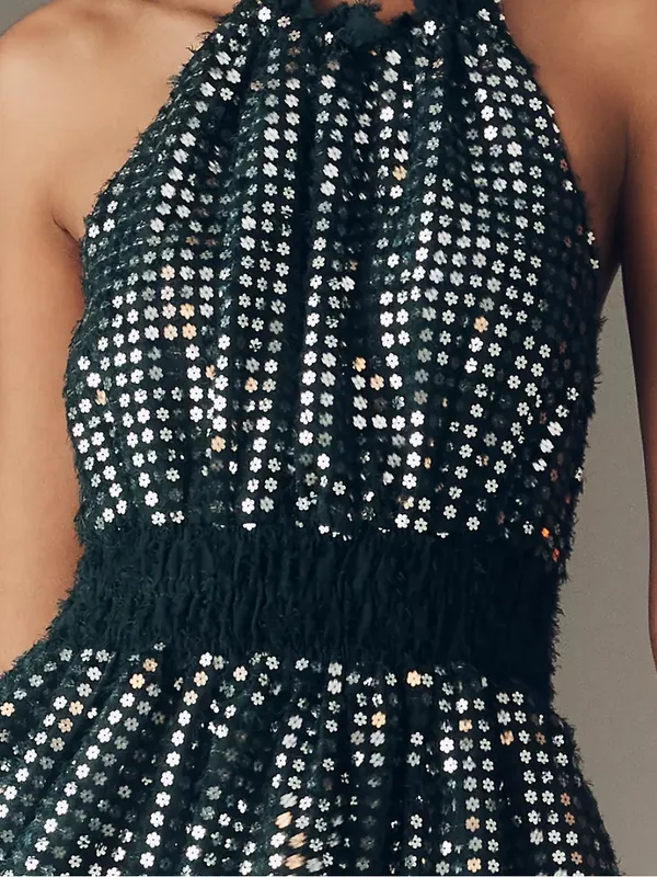 Anthropologie Somerset Shine Mini Halter Dress - Image 3
