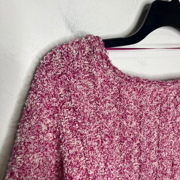 Free People Good Day Pullover pink white knit sweater boxy oversized‎ fit small - Image 8
