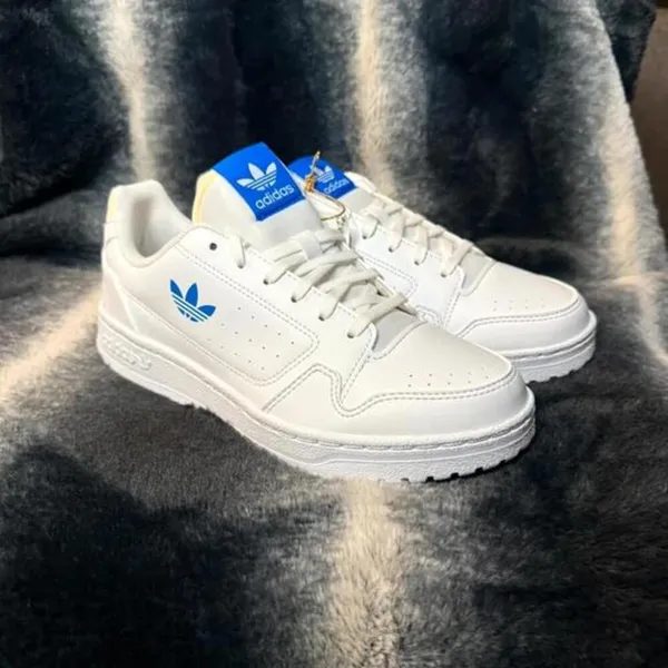 Adidas NY 90 J Women’s 6.5 Youth 5 White Blue Trefoil Sneakers New in Box - Image 5