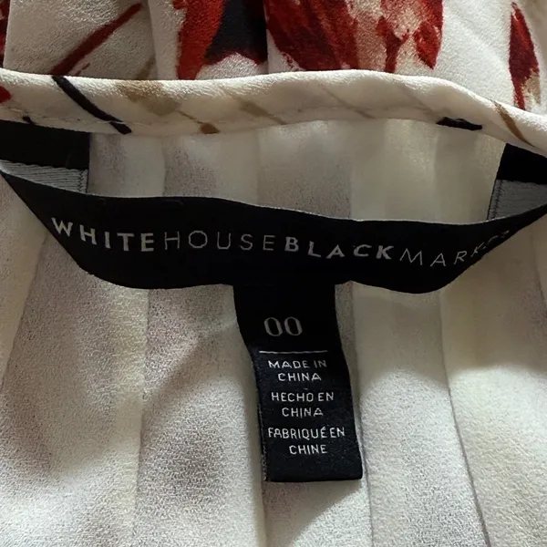 WHITE HOUSE BLACK MARKET Cold Shoulder Wine and White Floral Mini‎ Dress EUC 00 - Image 8