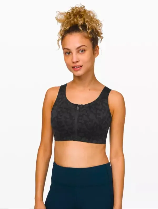 Lululemon Athletica Black Leopard Print Enlite Bra Size 34C - Image 7