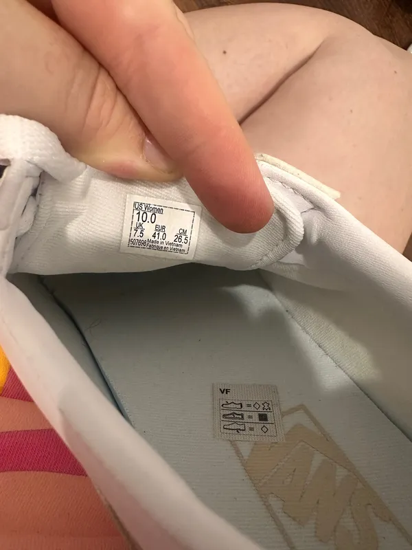Vans Ward Tumble White Leather Rose Gold Sneakers Women's Size 10 - Image 6