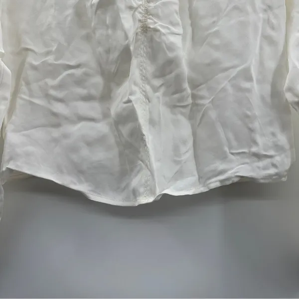 Madewell Brushed Ruched-Front Long Sleeve V Neck Top in Lighthouse Sz 0‎ NEW - Image 5