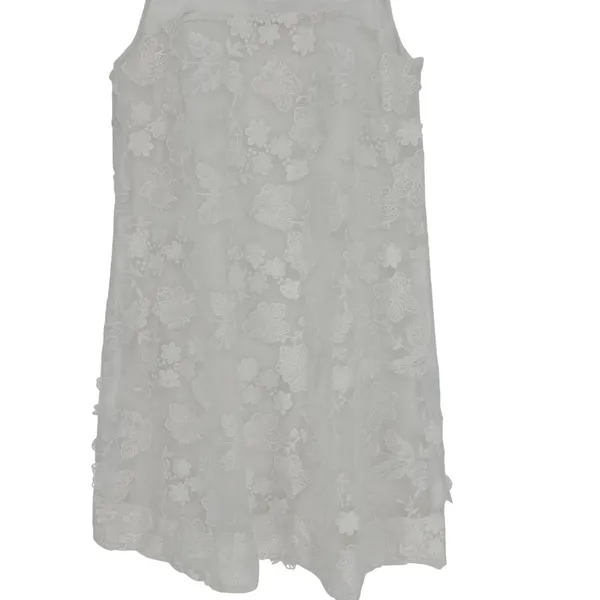 Robbie Bee Signature White Floral Lace Shift Dress Size Medium Bow Back‎ - Image 10