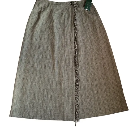 Harve'‎ Bernard Wool Wrap Maxi Skirt with Fringe Size 12 - Image 2