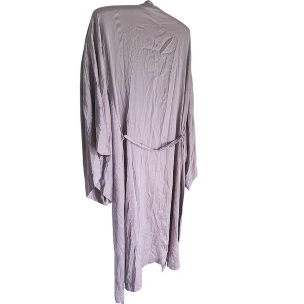 NWT Zara Silk Belted Robe Kimono Dressing Gown S/M Taupe Elegant Quiet Luxury - Image 10