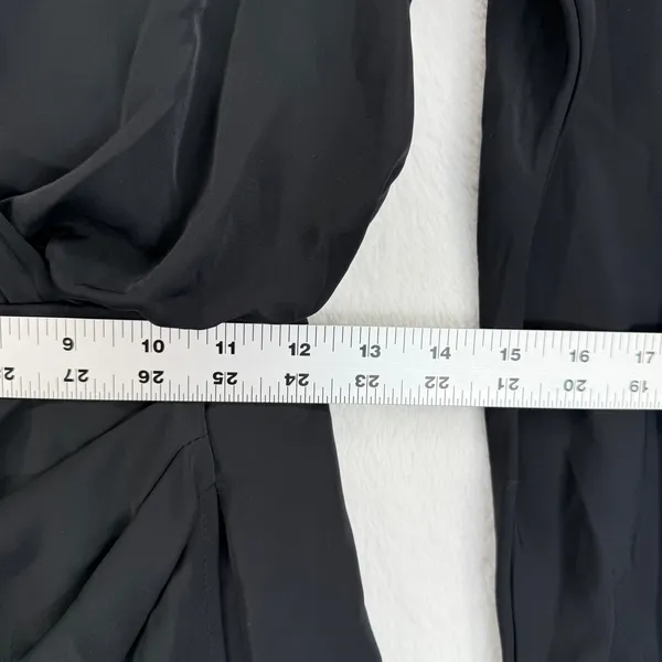 Abercrombie & Fitch Black Long Sleeve Surplice Mini Dress XS Fit to‎ Flatter - Image 3