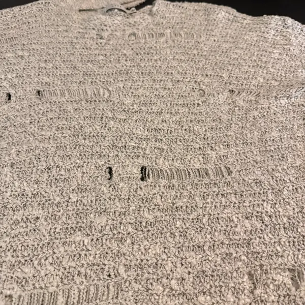 Lush clothing distressed Cozy Gray Women's Sweater‎ - Image 2