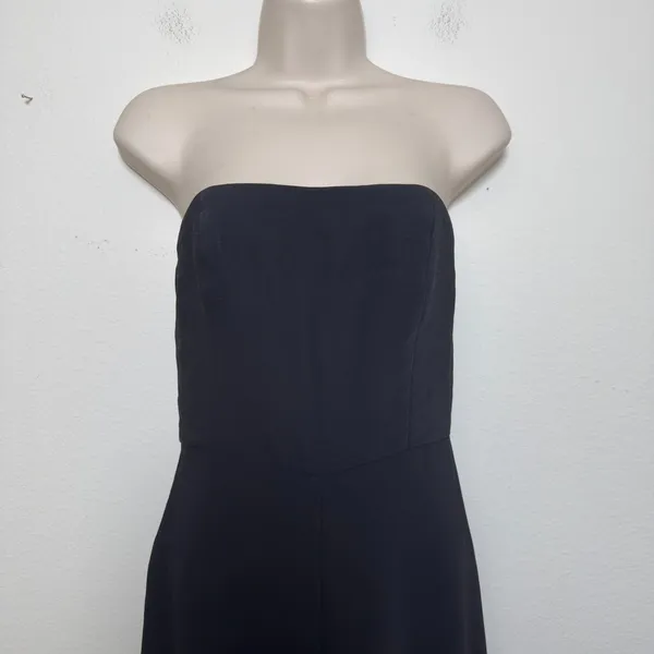 Amanda Uprichard Women Formal Jumpsuit XS Black Cocktail‎ Wide Leg Strapless - Image 2